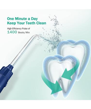 Initio 600ML Water Flosser for Teeth - Dental Water Teeth Cleaner with 2 Modes & 10 Adjustable Pressure - 6 Tips for Multiple Users - Blue - Buy Online on GoSupps.com