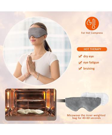 Kivik Weighted Eye Mask for Men Women - Adjustable Strap, Cooling Heat Therapy, Pain Relief - Gray - Buy Online on GoSupps.com