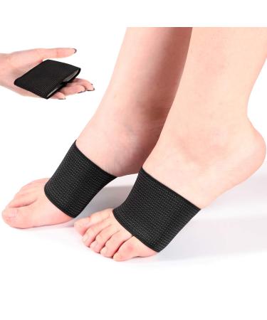 Geyoga 2 Pairs Compression Arch Support Sleeves  Sports Bandage Plantar Fasciitis Support Orthotics Foot Wrap for Flat Feet  Heel Spurs  Plantar Fasciitis Brace for Men and Women  Black