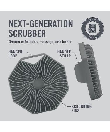 Antimicrobial Sud Scrub Silicone Body Scrubber - Exfoliating & Eco-Friendly Shower Brush for Sensitive Skin | Charcoal Infused - Buy Online on GoSupps.com