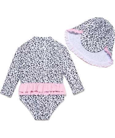 Bonverano Baby Girls Swimsuit UPF 50+ Long-Sleeve Zipper Bathing Suit 18-24 Months Black White - Buy Online on GoSupps.com