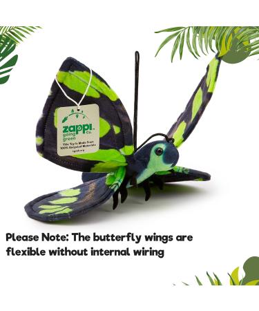 Zappi Co 100% Recycled Plush Malachite Butterfly Toy - Eco Friendly Cuddly Animal for Newborn - 28.5cm Width - Buy Online on GoSupps.com