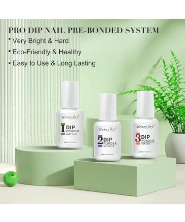 Honey Joy Dip Powder Nail Kit - 4 Colors Mint & Deep Forest Green, Dipping Powder Set - Base Top Coat for Manicure - Salon Quality DIY Nail Art - No LED Lamp Needed - Buy Online on GoSupps.com