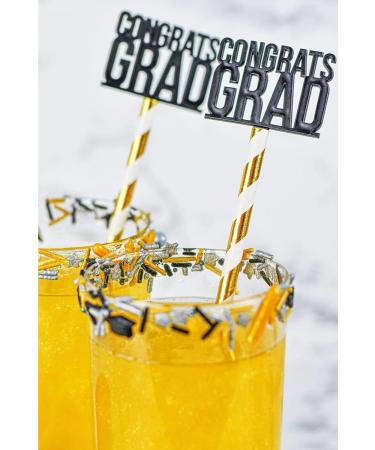 Edible School Graduation Sprinkles Decoration for Class Graduations Hat Sprinkles for Ice Cream Cake Decorating Cupcake Confetti Cookies Donut Fancy Gold Silver Black Jimmies Quins Pearl Sprinkles Goal Getter - Buy Online on GoSupps.com