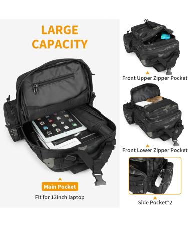 G-raphy Tactical Sling Backpack - Durable Molle Shoulder Bag for Hiking Camping & Travel - 01-CP Black - Buy Online on GoSupps.com