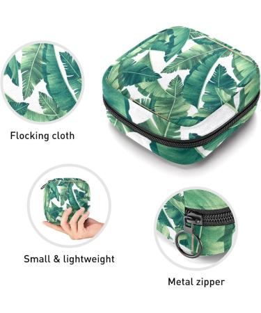 Shop Tropical Leaves Golden Frame Women's Period Pocket Bag | Portable Menstrual Cup Holder & Tampon Storage for Teens & Women - Multicolored - Buy Online on GoSupps.com
