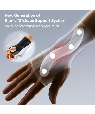 FREETOO S-Shaped Wrist Support Brace for Arthritis - Adjustable Carpal Tunnel Splint for Men and Women - Green (Medium, Left Hand) - Buy Online on GoSupps.com