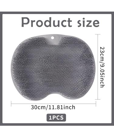 Slip-Proof Silicone Massage Pad & Back Scrubber | Foot Brush with Suction Cup - Relaxing & Effective Cleaning Massage - Gray - Buy Online on GoSupps.com