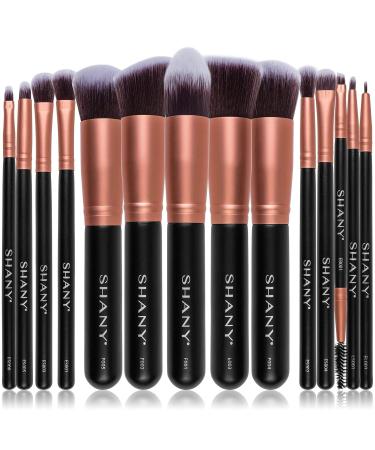 SHANY Rose All Day 14-Piece Makeup Brush Set - Kabuki Brushes for Foundation Powder Concealers & Eyeshadows - Premium Rose Gold Finish - Buy Online on GoSupps.com