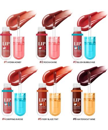 SONGVISON Moisturising Lip Gloss Set of 6 - Moisturising and Nourishing Lip Gloss and Tint Long Lasting Non-Sticky Jelly Finish Plumping Oil for Soft and Irresistible Lips - Buy Online on GoSupps.com
