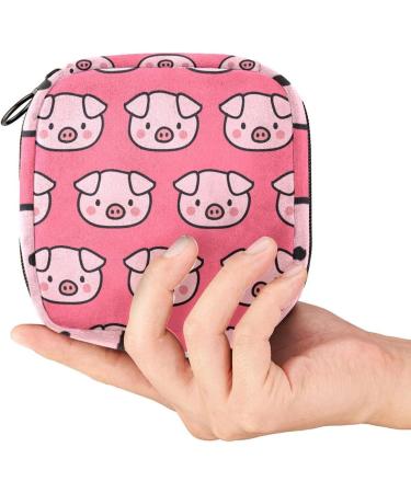 Pig Animal Pink Sanitary Pad Storage Bag | Cute and Convenient Period Pouch for Teen Girls and Women - Buy Online on GoSupps.com