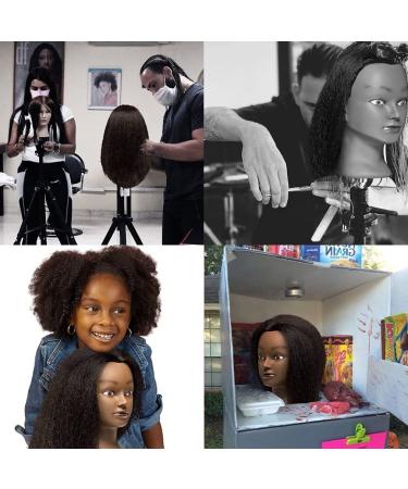 LuAiJa 100% Real Hair Mannequin Head â€“ Natural Black Cosmetology Training Doll - Buy Online on GoSupps.com