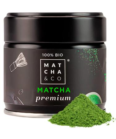 Matcha & Co |100% Biological Premium Matcha tea 30 g ceremonial premium quality .Bio-greeneepulver from Japan.Ceremonial bio-matcha tea.100% natural premium match-green tea 30 g (1-pack) - Buy Online on GoSupps.com