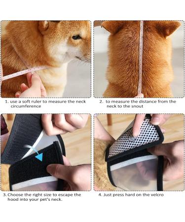 Mesybveo Adjustable Dog Collar & Cat Cone - 2 Piece Break for Dogs Lightweight Comfort Pet Funnel (18-27cm) - Buy Online on GoSupps.com