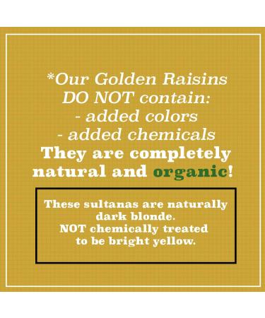 MiNU Organic Golden Raisins Sultanas - 16 oz (1 lb) | No Sulfur, No Added Sugar | Seedless Superfood for Raw, Paleo, Vegan, NonGMO, Gluten Free Diets - Buy Online on GoSupps.com