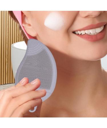 Face Scrubber Double Side Silicone Face Scrub Brush Manual Skin Care Scalp Brush Multi-Use Handheld Scrubber Light Gray - Buy Online on GoSupps.com