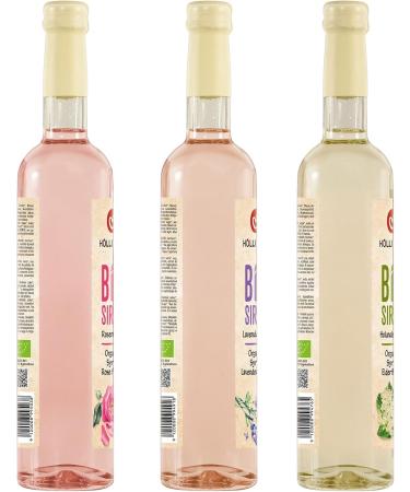 H llinger Bio Sirop Floral Lot de 3 Bouteilles en Verre de 500ml Fleurs de Sureau Rose et Lavande Sirop Biologique Sans Alcool Dilution 1:9 - Buy Online on GoSupps.com