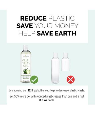 12oz Organic Aloe Vera Gel - Pure Cold Pressed for Skin, Hair & Sunburn Relief - KinRose Care - Vegan & Unscented - Buy Online on GoSupps.com