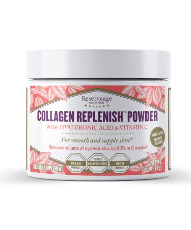 ReserveAge Nutrition Collagen Replenish Powder with Hyaluronic Acid & Vitamin C 2.75 oz (78 g)