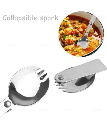 AUEAR 3 Pack Stainless Steel Spork Set with Carrying Case - Ideal for Travel and Outdoor Activities - Buy Online on GoSupps.com