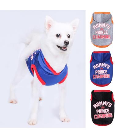 SANWOOD Dog Soft Sweatshirt with Mommy's Prince Charming letter print Pet Hoodie Letter Print Keep Warmth Soft Texture Warm Dogs Hooded Sweatshirt for Autumn - Blue L - Buy Online on GoSupps.com