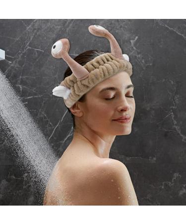 Kireida Facial Wash Headband - Coral Fleece Cartoon Hair Band with Palm & Snail | Creative Face Washing Accessories - Buy Online on GoSupps.com