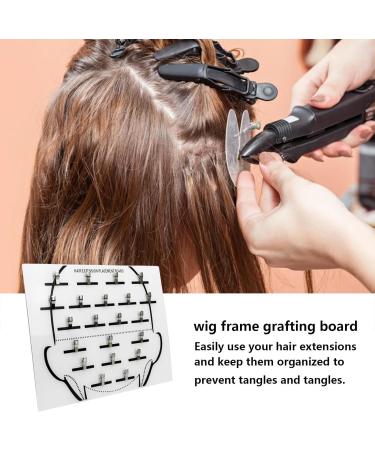 Hair Extension Board Wooden Thread Rack Holder Acrylic Hair Extension Holder Board Wig Sectioning Display Grafting Plate For Hairpieces Home Salon Shop head white - Buy Online on GoSupps.com