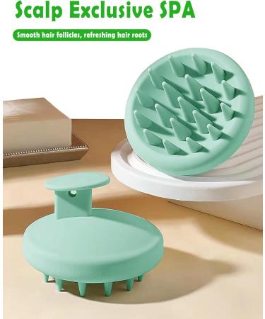 Sivlki Scalp Massage Brush - Silicone Shampoo Brush for Dandruff Removal & Hair Growth - Pine Green - Buy Online on GoSupps.com