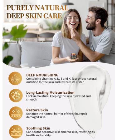 Blue Sea Sky Beef Tallow for Skin Handmade Whipped Beef Tallow for Face Cream Body & Face Moisturizer with Organic Grass-Fed Beef Tallow and Honey Balm Natural Formula for Dry & Sensitive Skin (4/OZ Unscented--Raw Honey - Buy Online on GoSupps.com