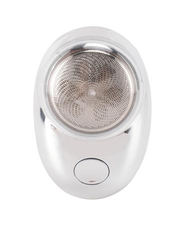 Portable Electric Beard Clipper with USB Rechargeable Stainless Steel Trimmer Powerful Trimming for Travel Use (Electroplate Silver)
