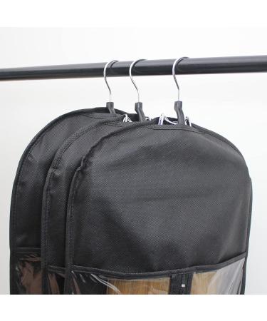 3 Pack Extra Long Wig Storage Bags with Hanger - Hair Extension Holder Case for Human & Synthetic Hair - Black Color 31.5 in - Buy Online on GoSupps.com