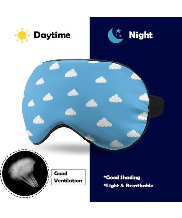 White Clouds Blue Sky Sleep Mask- Adjustable Blindfold for Sleeping and Travel - Buy Online on GoSupps.com