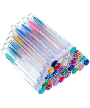 60-Piece Disposable Mascara Wands Set with Crystal Eyelash Brush and Reusable Diamond Tube - Eye-Catching Patterns for Women and Girls - Buy Online on GoSupps.com