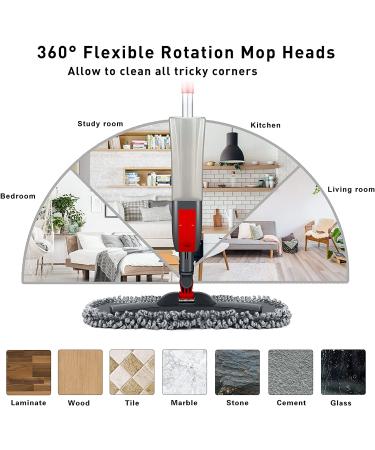 120CM Spray Mop for Floor Cleaning | Microfiber Hardwood Floor Mop with 3 Pads and Scraper - Buy Online on GoSupps.com