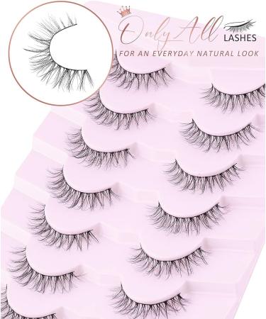 Onlyall 3D Faux Mink Eyelashes - Natural Look Lightweight False Wispy Lashes | 7 Pairs - Buy Online on GoSupps.com
