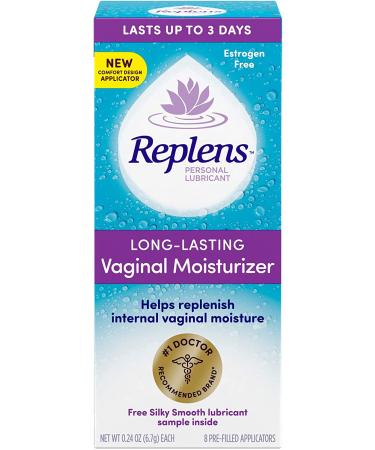 Replens Long-Lasting Vaginal Moisturizer 8 Count Pack - Single-Use Applicator - Hydrating Relief - Feminine Care - Buy Online on GoSupps.com