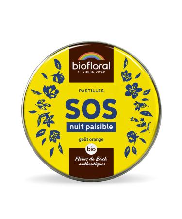 BIOFLORAL - SOS Secours Nuit Paisible BIO - 165 Pastilles - Stop les Pens es r p titives - Fleurs de Bach Authentiques - Sans Alcool