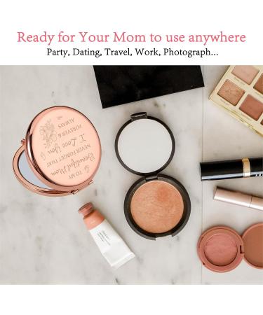 Rose Gold Engraved Compact Mirror - Perfect Mother's Day Gift for Mom - Buy Online on GoSupps.com