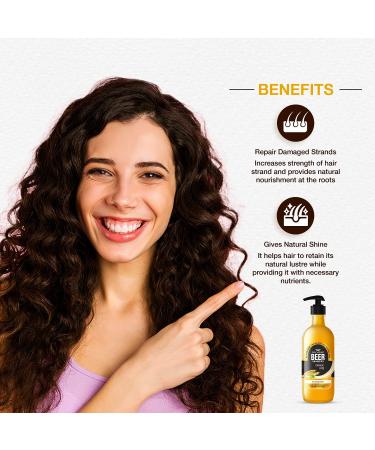 Park Avenue Beer Shampoo for Damaged Hair (650ml) | Paraben-Free | Natural Ingredients for Healthier Hair - Buy Online on GoSupps.com