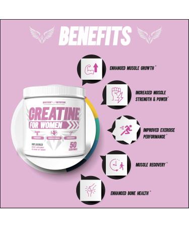 Maverick Nutrition Creatine for Women - Creatine Monohydrate for Women - May Help to Increase Lean Muscle Mass Reduce Recovery Time & More - Creatina - 50 Servings - Unflavored - Buy Online on GoSupps.com