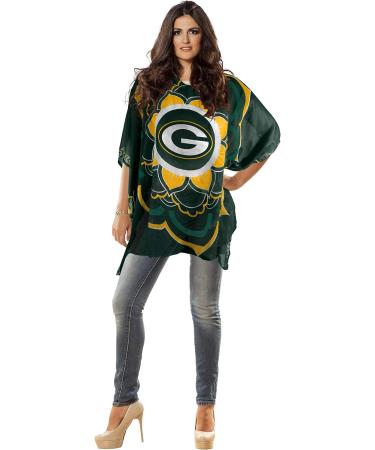 Green Bay Packers Sheer Caftan with Flower Design - Women's NFL Team Color - Buy Online on GoSupps.com