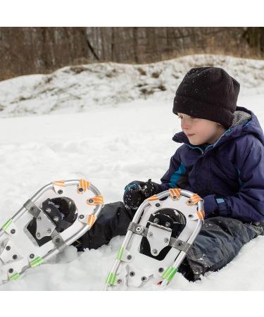 G2 16 Inch Kids Snowshoes with Snow Baskets and Fast Ratchet Binding - Orange Snowshoe Set for Boys and Girls with Storage Bag and Poles - Buy Online on GoSupps.com