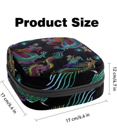 Portable Women's Binding-Up Bags | Menstrual Cup Pocket | Multicolored Chinese Dragon Design for Teens - Buy Online on GoSupps.com