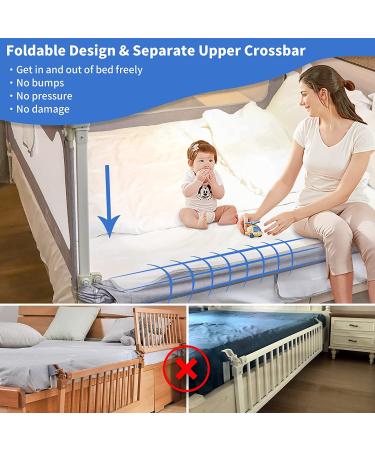 HOMEAL Extra Tall Toddler Bed Rail Guard - Grey 78.7 - Fits Twin, Queen, King Size Mattress - Infant Safety Guardrail - Buy Online on GoSupps.com