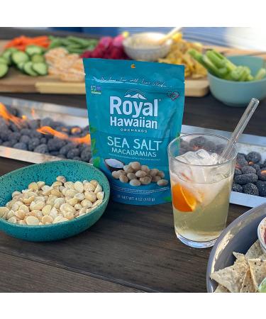 Royal Hawaiian Orchards Sea Salt Macadamia Nuts 4oz (Pack of 6) - 24oz Total - Buy Online on GoSupps.com