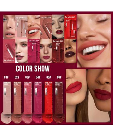 6 Colors Matte Liquid Lipstick Set - Waterproof Long Lasting Highly Pigmented Velvet Smooth Nude Lip Gloss | Perfect Gift Kit for Women - Buy Online on GoSupps.com