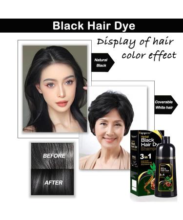 Buy Herbal Hair Dye Shampoo 3 in 1 for Gray Hair - 17oz/500ML (Black) | Effective Gray Coverage Natural Ingredients - International Shipping Available - Buy Online on GoSupps.com