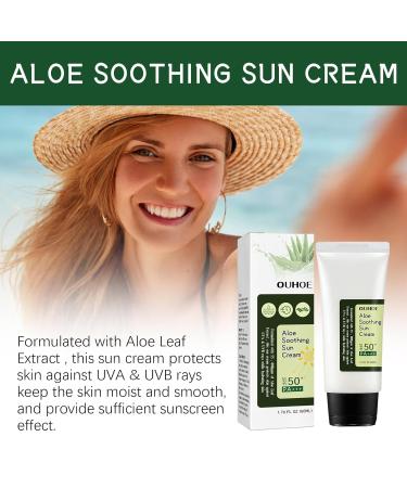 Aloe Vera Protection Cream SPF50+ | Hydrating Non-Greasy Sunscreen | 2pc UV Protection for All Skin Types - Buy Online on GoSupps.com