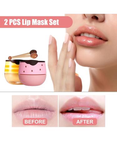 Lip Sleeping Masks Strawberry Lip Mask And Lip Sleeping Mask Honey Moisturizing Lip Balm Set for Dry Chapped Peeling Cracked Lips Lighten Dark Lip Color Wrinkle Lip Repair Protection Lip Balm Set - Buy Online on GoSupps.com