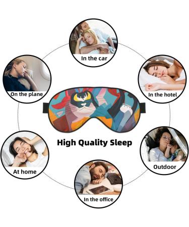 SSIMOO Cartoon Cats Sleep Mask - Adjustable Breathable Eye Mask for Comfortable Sleep | International Shipping - Buy Online on GoSupps.com